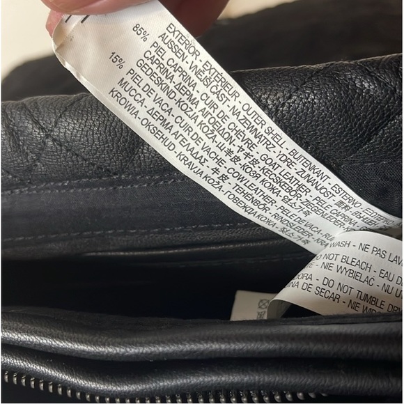 ZARA Quilted Leather W/Crossbody Chain Strap Black Chic City Bag RARE - Picture 11 of 16